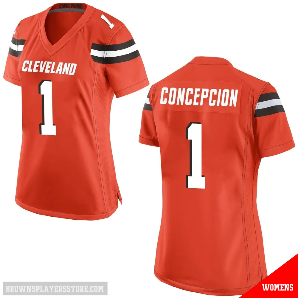 ＃1 Women's KC Concepcion Orange Game Cleveland Browns Alternate Jersey