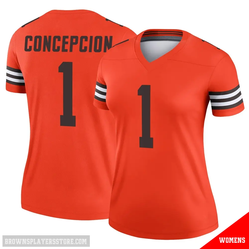 ＃1 Women's KC Concepcion Orange Legend Cleveland Browns Inverted Jersey