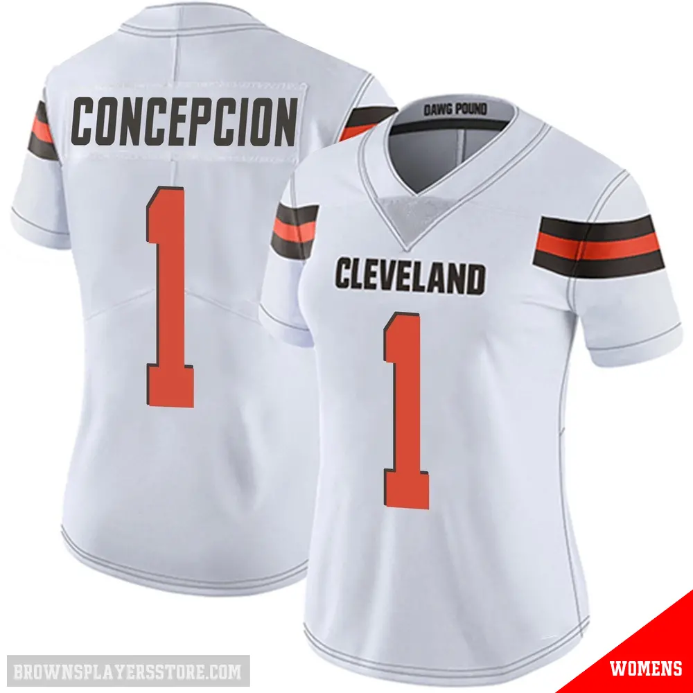 ＃1 Women's KC Concepcion White Limited Cleveland Browns Vapor Untouchable Jersey