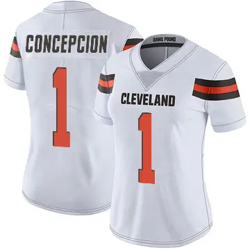 ＃1 Women's KC Concepcion White Limited Cleveland Browns Vapor Untouchable Jersey