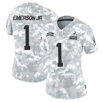 ＃1 Women's Martin Emerson Jr. Arctic Camo Limited Cleveland Browns 2024 Salute to Service Jersey