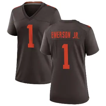 ＃1 Women's Martin Emerson Jr. Brown Game Cleveland Browns Alternate Jersey