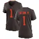 ＃1 Women's Martin Emerson Jr. Brown Game Cleveland Browns Alternate Jersey