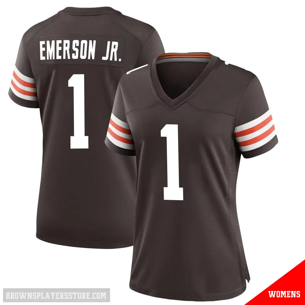 ＃1 Women's Martin Emerson Jr. Brown Game Cleveland Browns Team Color Jersey