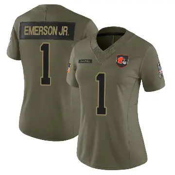 ＃1 Women's Martin Emerson Jr. Olive Limited Cleveland Browns 2025 Salute to Service Jersey