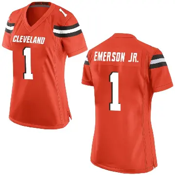 ＃1 Women's Martin Emerson Jr. Orange Game Cleveland Browns Alternate Jersey