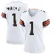 ＃1 Women's Martin Emerson Jr. White Game Cleveland Browns Jersey
