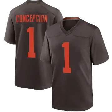 ＃1 Youth KC Concepcion Brown Game Cleveland Browns Alternate Jersey