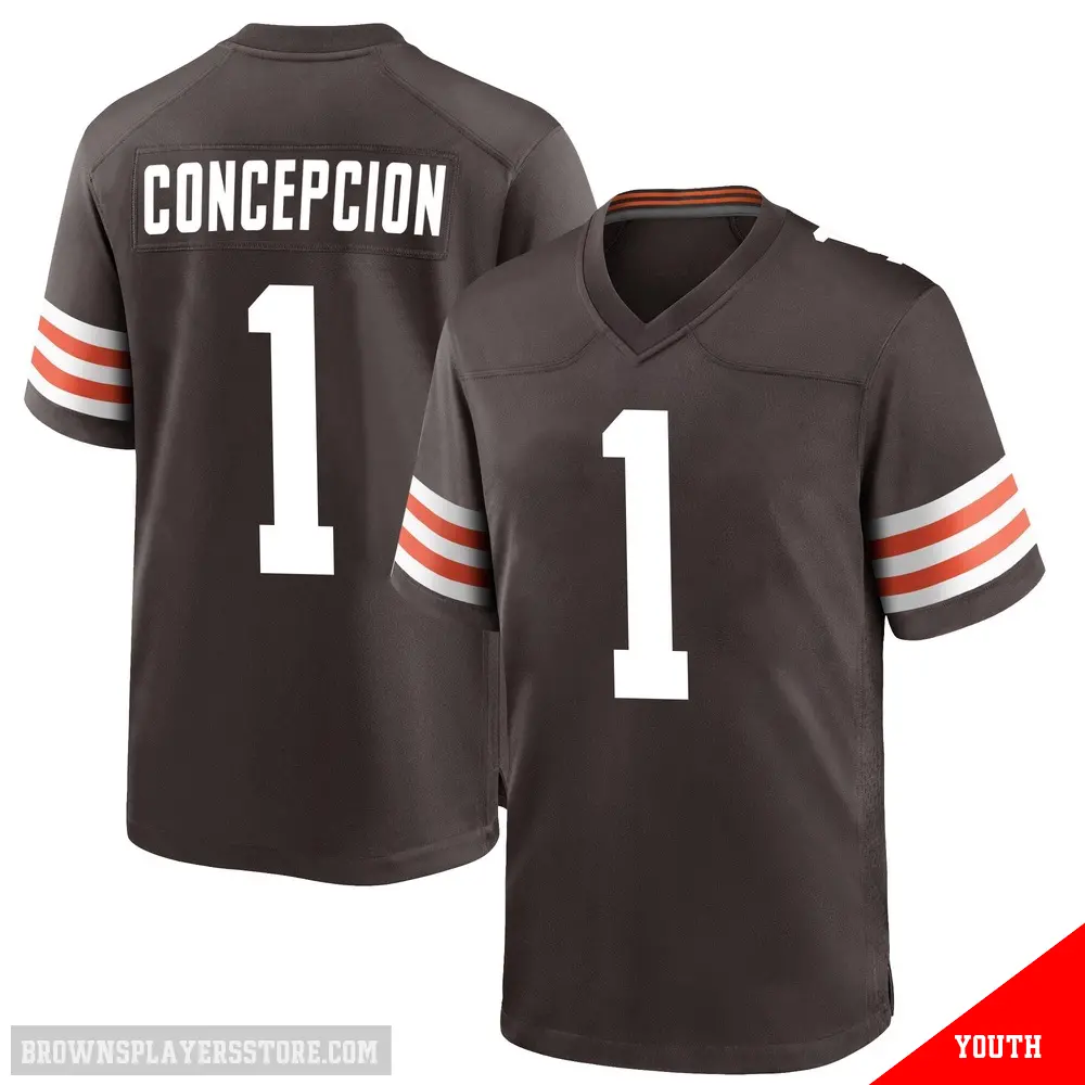 ＃1 Youth KC Concepcion Brown Game Cleveland Browns Team Color Jersey