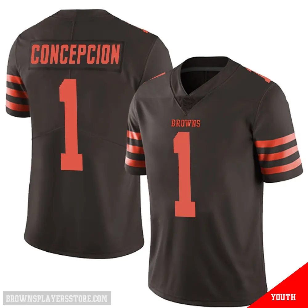 ＃1 Youth KC Concepcion Brown Limited Cleveland Browns Color Rush Jersey