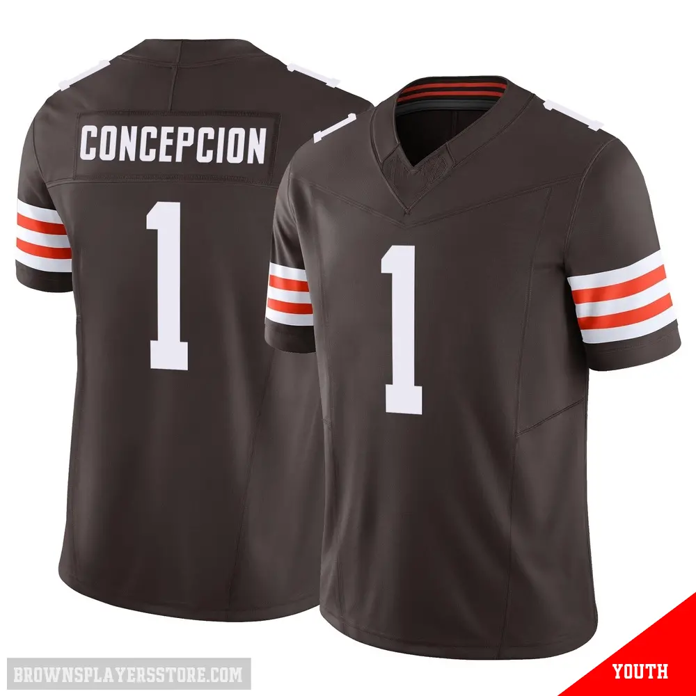 ＃1 Youth KC Concepcion Brown Limited Cleveland Browns Vapor F.U.S.E. Jersey
