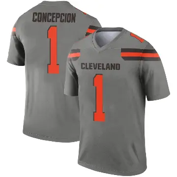 ＃1 Youth KC Concepcion Legend Cleveland Browns Inverted Silver Jersey