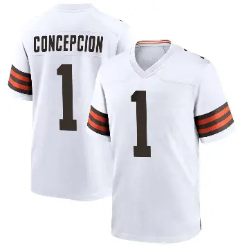 ＃1 Youth KC Concepcion White Game Cleveland Browns Jersey