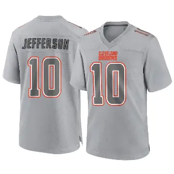 ＃10 Men's Justin Jefferson Gray Game Cleveland Browns Atmosphere Fashion Jersey