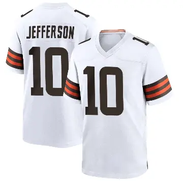 ＃10 Men's Justin Jefferson White Game Cleveland Browns Jersey