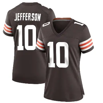 ＃10 Women's Justin Jefferson Brown Game Cleveland Browns Team Color Jersey