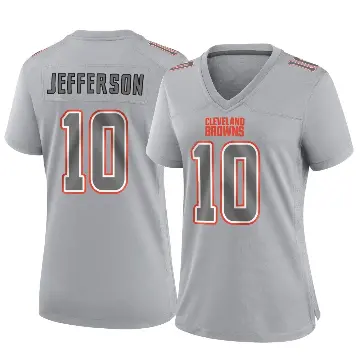 ＃10 Women's Justin Jefferson Gray Game Cleveland Browns Atmosphere Fashion Jersey