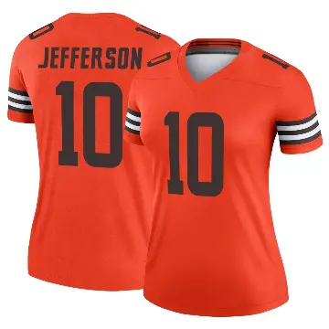 ＃10 Women's Justin Jefferson Orange Legend Cleveland Browns Inverted Jersey