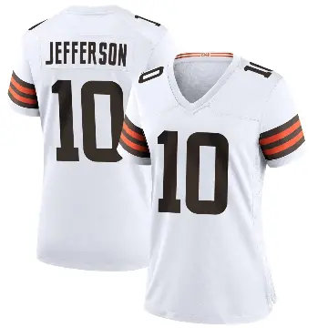 ＃10 Women's Justin Jefferson White Game Cleveland Browns Jersey