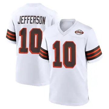＃10 Youth Justin Jefferson White Game Cleveland Browns 1946 Collection Alternate Jersey