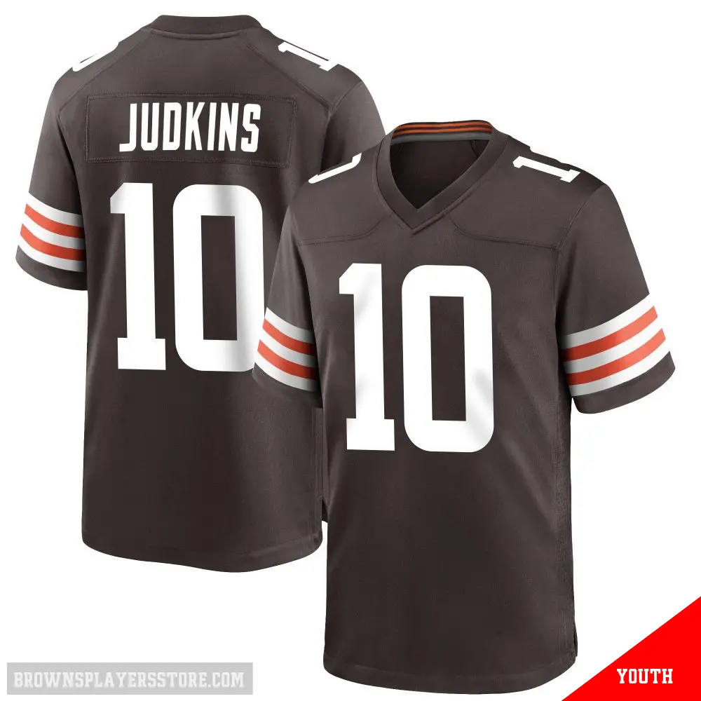＃10 Youth Quinshon Judkins Brown Game Cleveland Browns Team Color Jersey