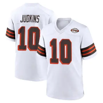 ＃10 Youth Quinshon Judkins White Game Cleveland Browns 1946 Collection Alternate Jersey