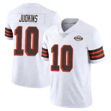 ＃10 Youth Quinshon Judkins White Limited Cleveland Browns Vapor 1946 Collection Alternate Jersey