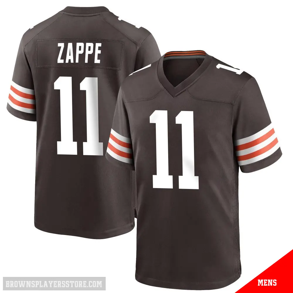 ＃11 Men's Bailey Zappe Brown Game Cleveland Browns Team Color Jersey