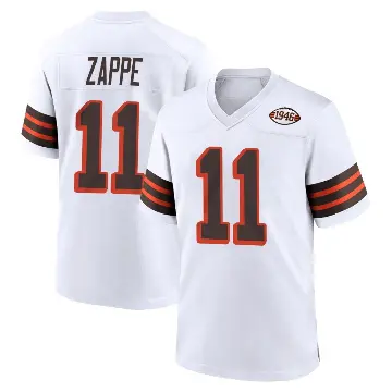 ＃11 Men's Bailey Zappe White Game Cleveland Browns 1946 Collection Alternate Jersey
