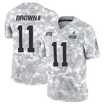 ＃11 Men's Tony Brown II Arctic Camo Limited Cleveland Browns 2024 Salute to Service Jersey