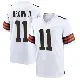 ＃11 Men's Tony Brown II White Game Cleveland Browns Jersey