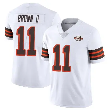 ＃11 Men's Tony Brown II White Limited Cleveland Browns Vapor 1946 Collection Alternate Jersey