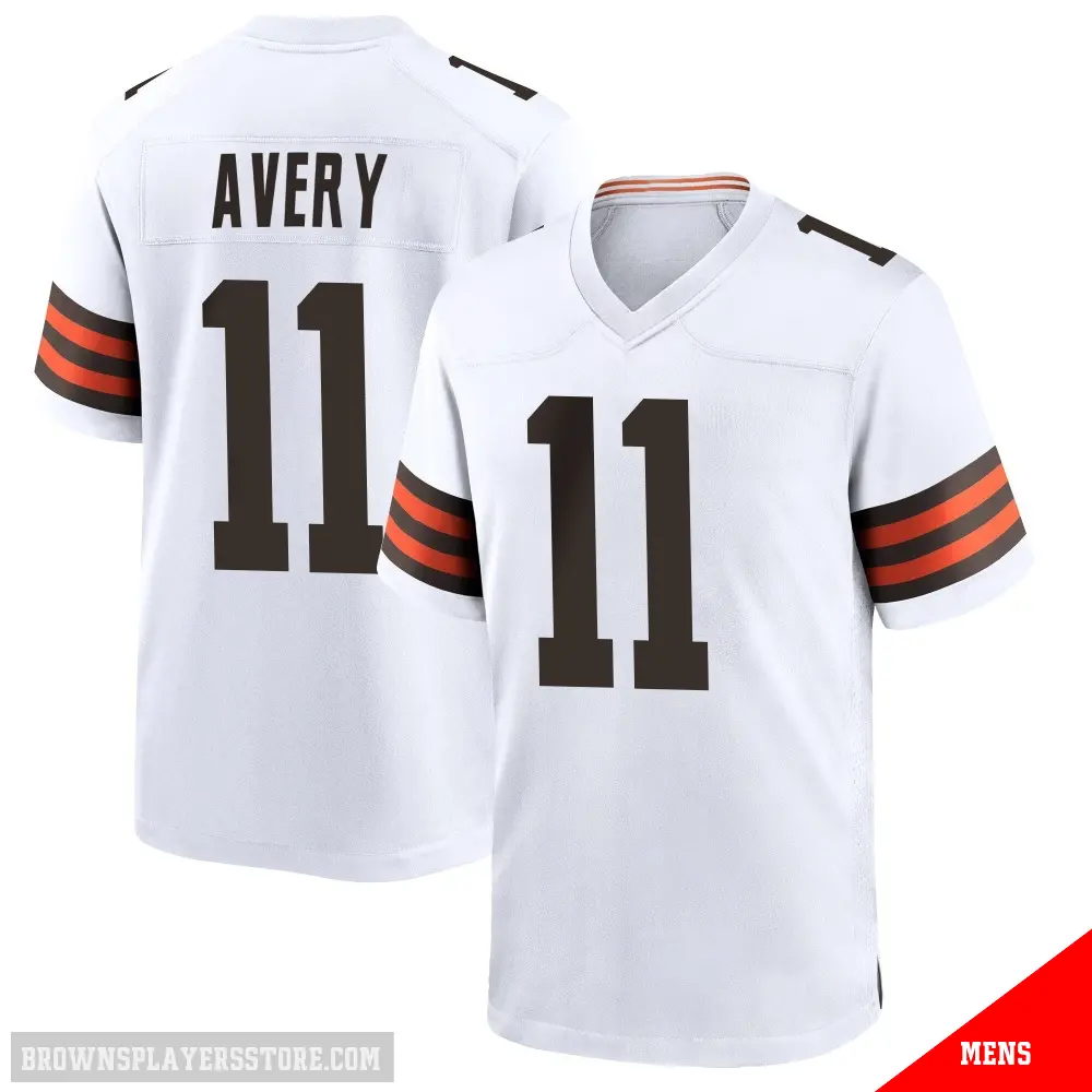 ＃11 Men's Tre Avery White Game Cleveland Browns Jersey