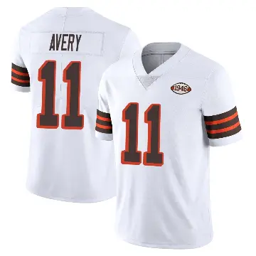 ＃11 Men's Tre Avery White Limited Cleveland Browns Vapor 1946 Collection Alternate Jersey