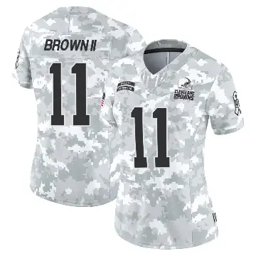 ＃11 Women's Tony Brown II Arctic Camo Limited Cleveland Browns 2024 Salute to Service Jersey