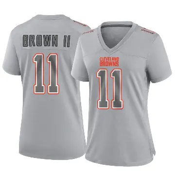 ＃11 Women's Tony Brown II Gray Game Cleveland Browns Atmosphere Fashion Jersey