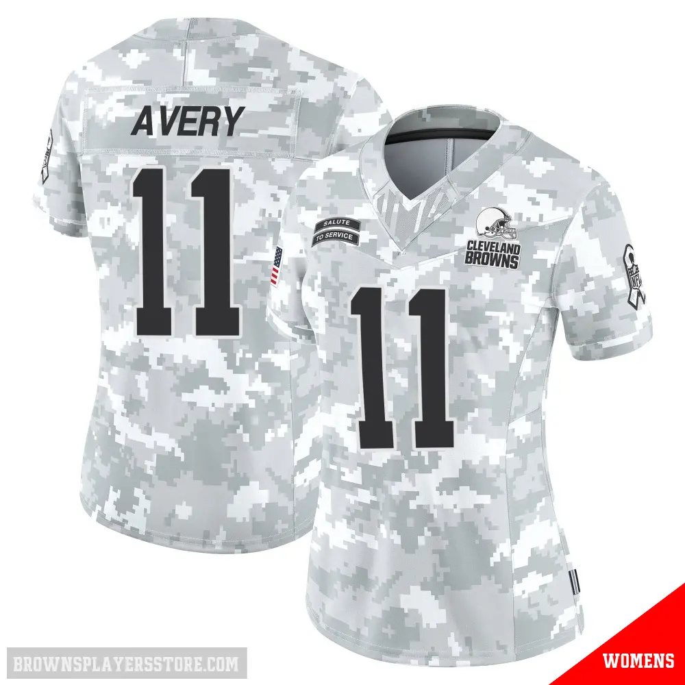 ＃11 Women's Tre Avery Arctic Camo Limited Cleveland Browns 2024 Salute to Service Jersey