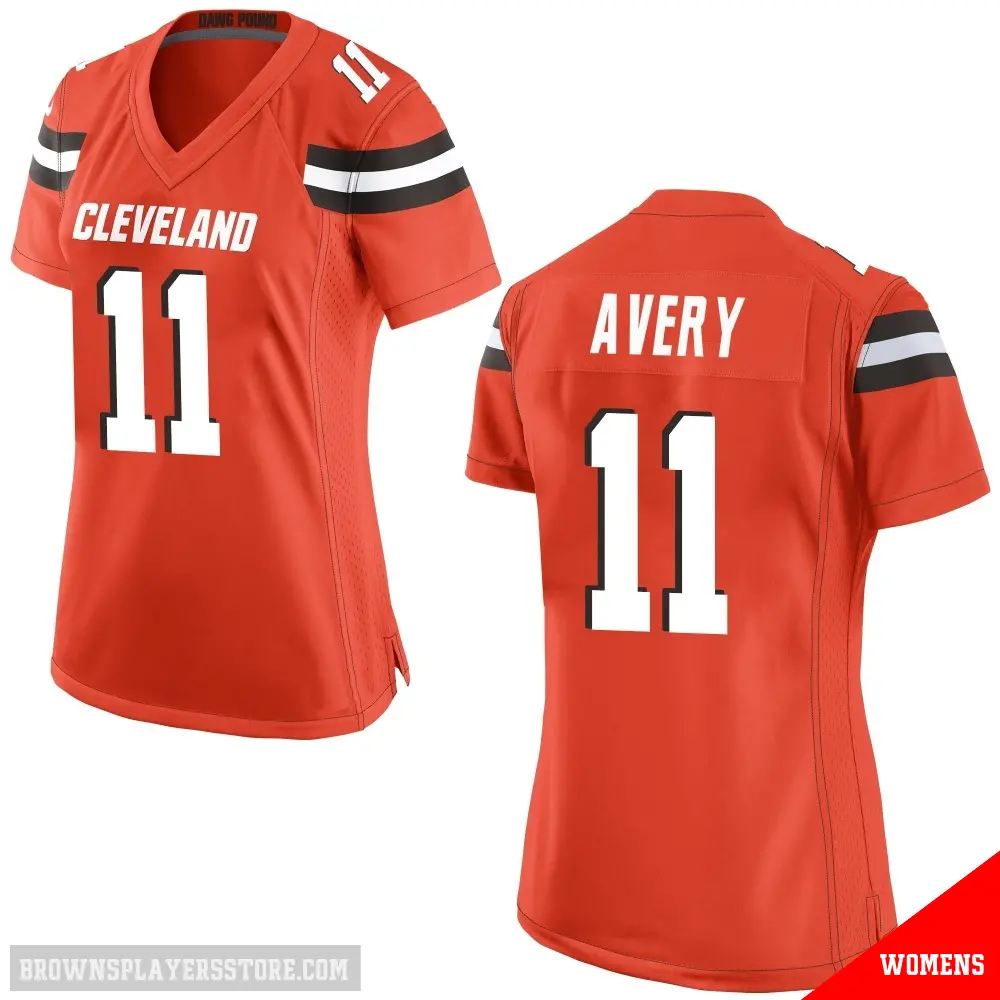 ＃11 Women's Tre Avery Orange Game Cleveland Browns Alternate Jersey