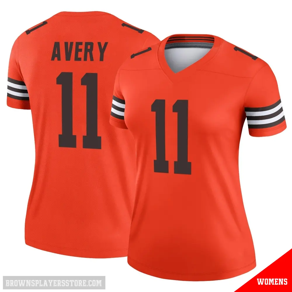 ＃11 Women's Tre Avery Orange Legend Cleveland Browns Inverted Jersey