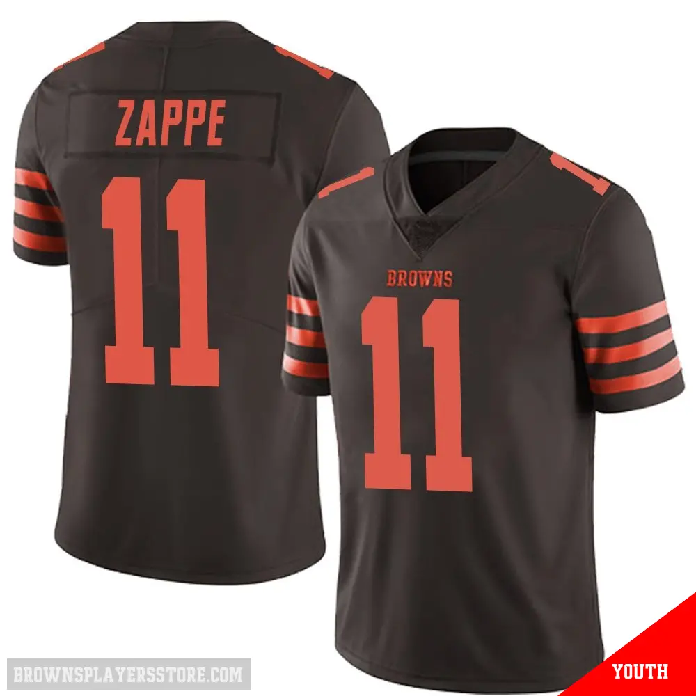 ＃11 Youth Bailey Zappe Brown Limited Cleveland Browns Color Rush Jersey