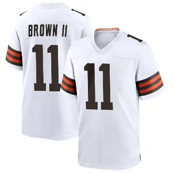 ＃11 Youth Tony Brown II White Game Cleveland Browns Jersey