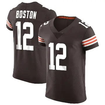 ＃12 Men's Denzel Boston Brown Elite Cleveland Browns Vapor Jersey
