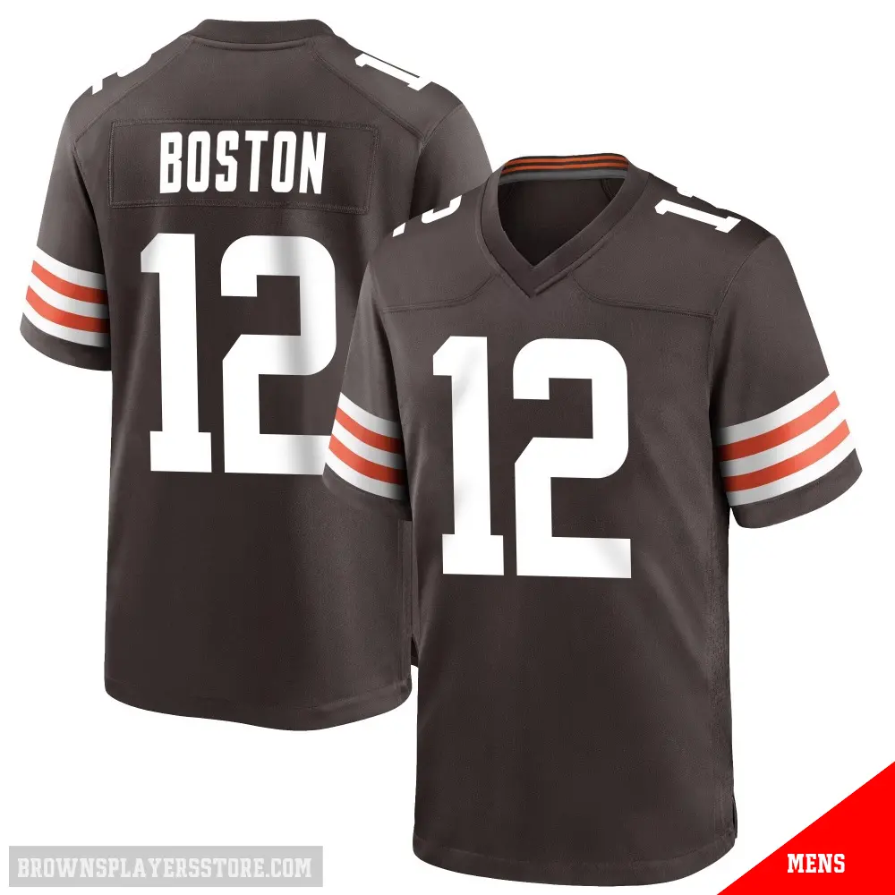 ＃12 Men's Denzel Boston Brown Game Cleveland Browns Team Color Jersey