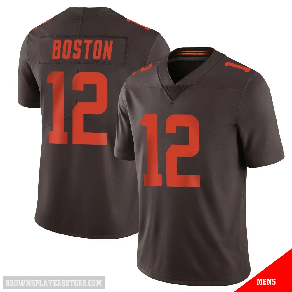 ＃12 Men's Denzel Boston Brown Limited Cleveland Browns Vapor Alternate Jersey