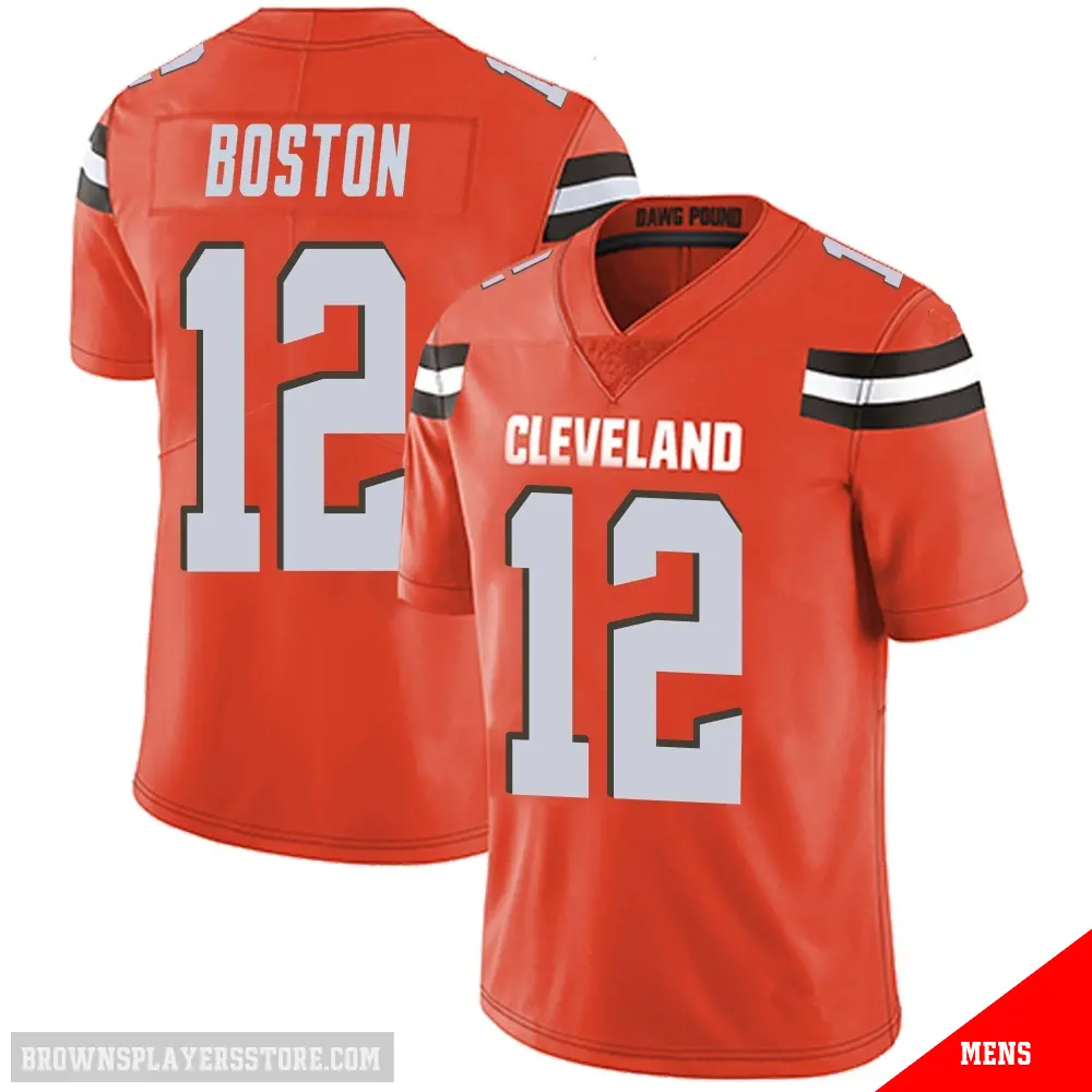 ＃12 Men's Denzel Boston Orange Limited Cleveland Browns Alternate Vapor Untouchable Jersey