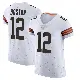 ＃12 Men's Denzel Boston White Elite Cleveland Browns Vapor Jersey