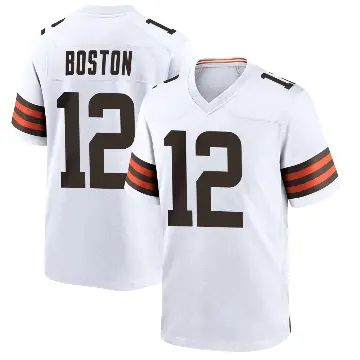 ＃12 Men's Denzel Boston White Game Cleveland Browns Jersey