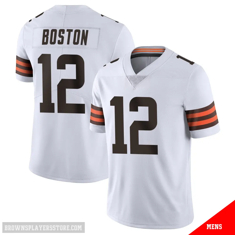 ＃12 Men's Denzel Boston White Limited Cleveland Browns Vapor Untouchable Jersey