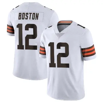 ＃12 Men's Denzel Boston White Limited Cleveland Browns Vapor Untouchable Jersey