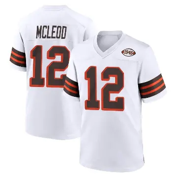 ＃12 Men's Rodney McLeod Jr. White Game Cleveland Browns 1946 Collection Alternate Jersey